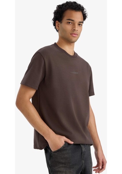 Regular Fit Bisiklet Yaka Baskılı Kısa Kollu Tişört F8590AX25AU fırsatları