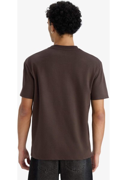 Regular Fit Bisiklet Yaka Baskılı Kısa Kollu Tişört F8590AX25AU