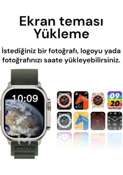 Renkli 10 Kordonlu Akıllı Saat, Yüksek Çözünürlük, Kaliteli Ekran, Hoparlör ve Mikrofon