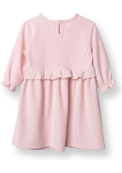 Kız Bebek Enjoy Bear Kadife Elbise Düğmeli Uzun Kol fiyatları