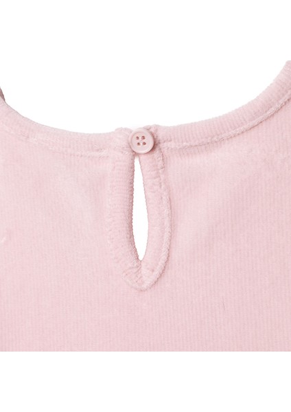 Kız Bebek Enjoy Bear Kadife Elbise Düğmeli Uzun Kol modelleri