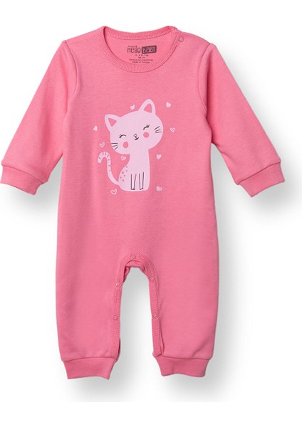 Kız Bebek Patiksiz Tulum Interlok Bisiklet Yaka Uzun Kol Ribanalı Paça