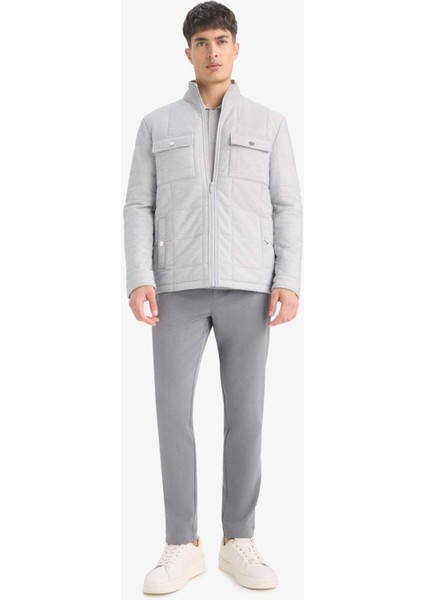 Slim Fit Dar Kesim Dik Yaka Astarlı Fermuarlı Cepli Kışlık Şişme Penye Mont fiyatları