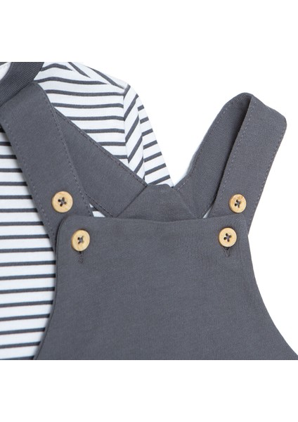 Erkek Bebek Cool Boy Salopet-Tshirt Bisiklet Yaka Uzun Kol Reçme Paça