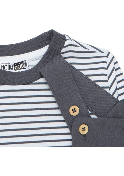 Erkek Bebek Cool Boy Salopet-Tshirt Bisiklet Yaka Uzun Kol Reçme Paça fiyatları