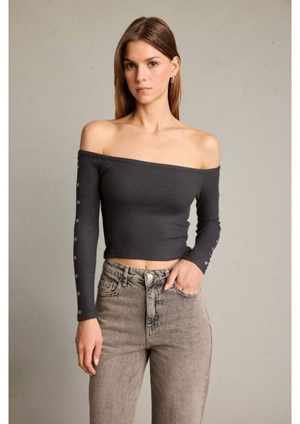 Omzu Açık Uzun Kollu Bluz G5050AX25WN