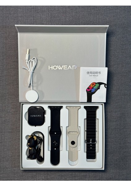 Amoled Ekranlı Şık Akıllı Saat, Hediye ile Birlikte, Siyah Renk Seçeneği