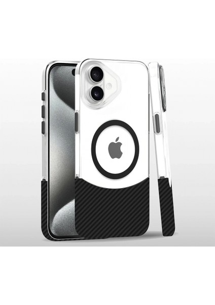 iPhone 16 Plus Carbon Puzzle Magsafe Kapak - Siyah-2