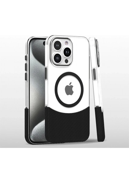 iPhone 16 Pro Max Carbon Puzzle Magsafe Kapak - Siyah