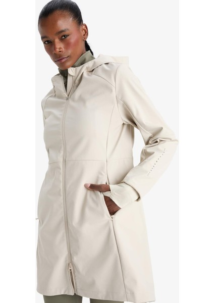 Fit Su Geçirmez Softshell Slim Fit Dar Kesim Kapüşonlu Fermuarlı Cepli Parka E5702AX25AU