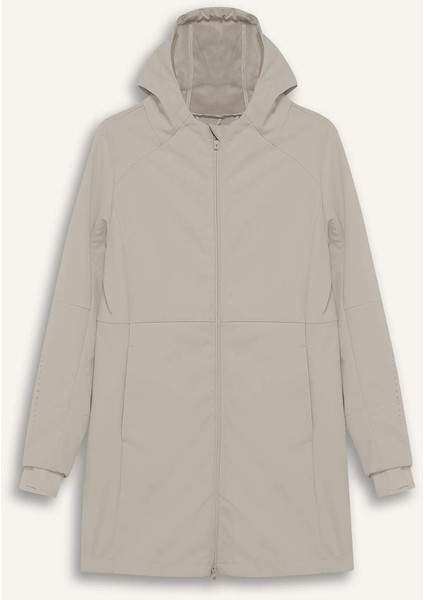 Fit Su Geçirmez Softshell Slim Fit Dar Kesim Kapüşonlu Fermuarlı Cepli Parka E5702AX25AU