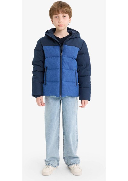 Erkek Çocuk Su Geçirmez Kapüşonlu Fermuarlı Şişme Mont fiyatları