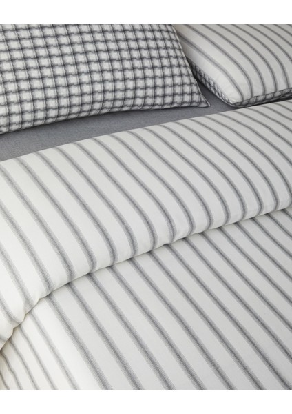 Swirl Check Ipliği Boyalı Tek Kişilik Nevresim Takımı 160X220 cm Siyah modelleri