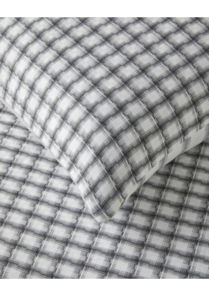 Swirl Check Ipliği Boyalı Tek Kişilik Nevresim Takımı 160X220 cm Siyah indirimleri