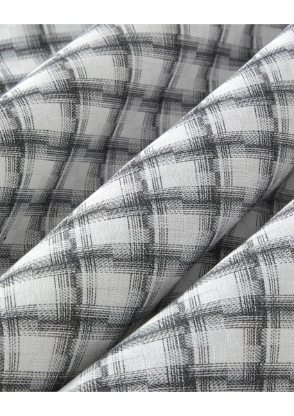 Swirl Check Ipliği Boyalı Tek Kişilik Nevresim Takımı 160X220 cm Siyah