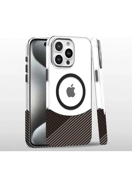 iPhone 16 Pro Carbon Puzzle Magsafe Kapak - Gri