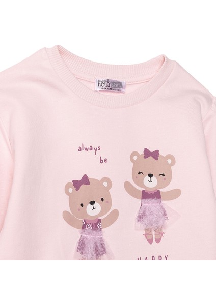 Kız Bebek Bluz - Tayt Enjoy Bear Iki Iplik Uzun Kol Reçme Paça modelleri