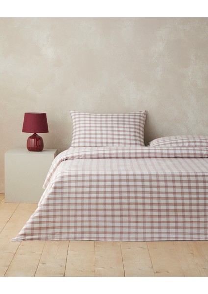 Crispcheck Ipliği Boyalı Tek Kişilik Nevresim Takımı 160X220 cm Turuncu