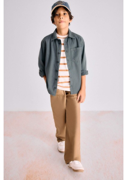 Erkek Çocuk Loose Fit Standart Paça Gabardin Pantolon G1865A825AU fiyatları