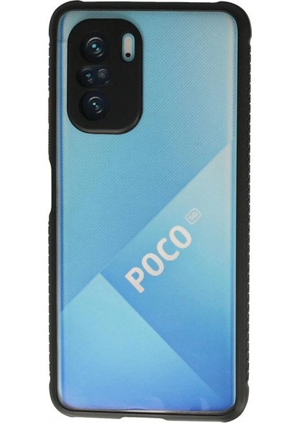 Xiaomi Poco F3 Kılıf Miami Şeffaf Silikon - Siyah