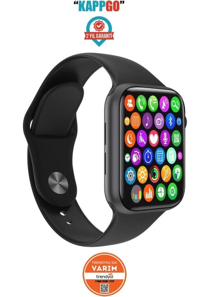 Çok Fonksiyonlu Akıllı Saat, Ios ve Android Uyumu, Siyah ve Beyaz Renk, Çift Kordon