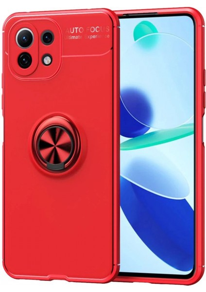 Xiaomi Mi 11 Lite Kılıf Range Yüzüklü Silikon - Kırmızı