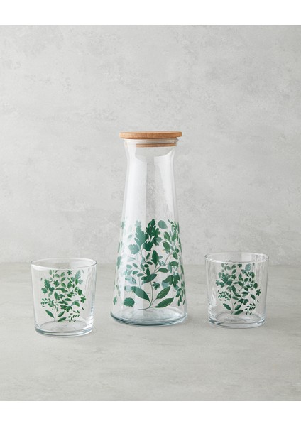 Leafscape Cam 3 Parça Su Takımı 1150 ml + 380 ml Yeşil