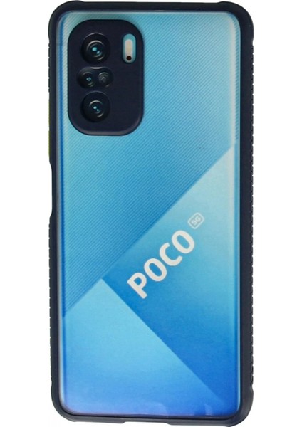 Xiaomi Poco F3 Kılıf Miami Şeffaf Silikon - Lacivert