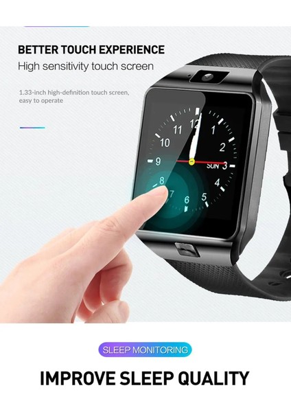 Siyah Akıllı Saat, Uyku Takibi, Telefon, Egzersiz Izleyici, Uzaktan Kumanda, Müzik Çalar modelleri
