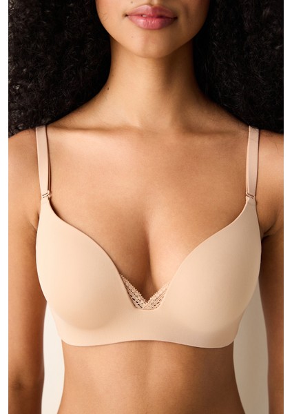 Bej Eliza Push Up Balensiz Dekolte Sütyen modelleri