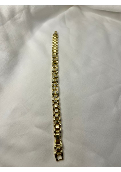 14K Renginde Xuping Altın Renk Taşlı Zarif Kadın Bileklik-Günlük Kullanıma Uygun