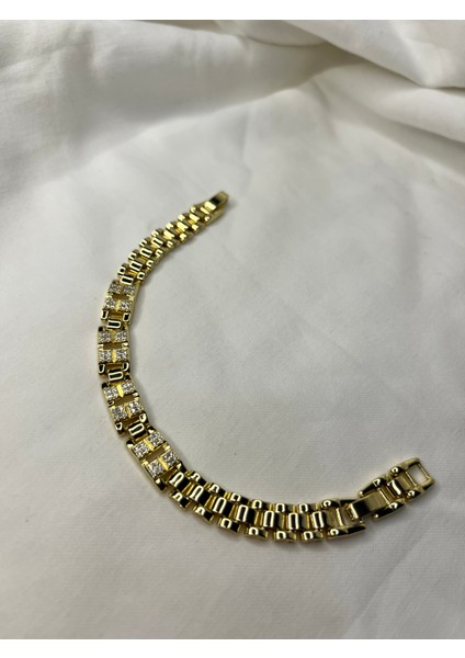 14K Renginde Xuping Altın Renk Taşlı Zarif Kadın Bileklik-Günlük Kullanıma Uygun fiyatları