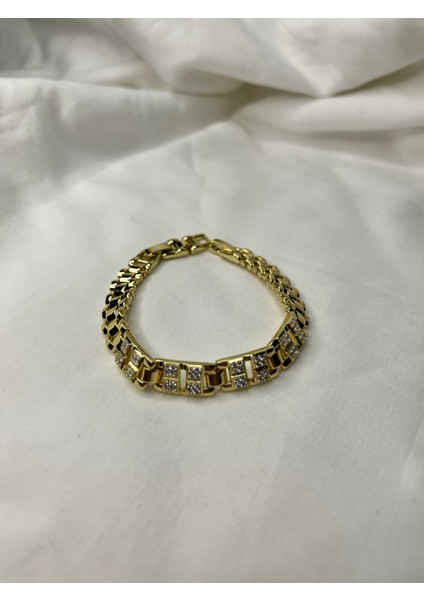 14K Renginde Xuping Altın Renk Taşlı Zarif Kadın Bileklik-Günlük Kullanıma Uygun fırsatları