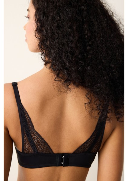 Eliza Non Wired Push Up Siyah Sütyen