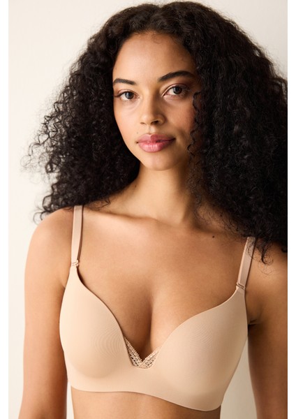 Bej Eliza Push Up Balensiz Dekolte Sütyen