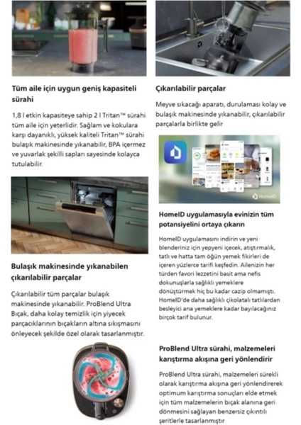 Hızlı Meyve Sıkma Blender, Problend Ultra Teknolojisi, Siyah