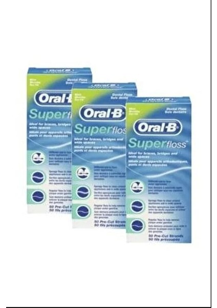 Diş İpi Super Floss 50 Metre 3 Adet Braketler İçin İdeal Temizlik fiyatları