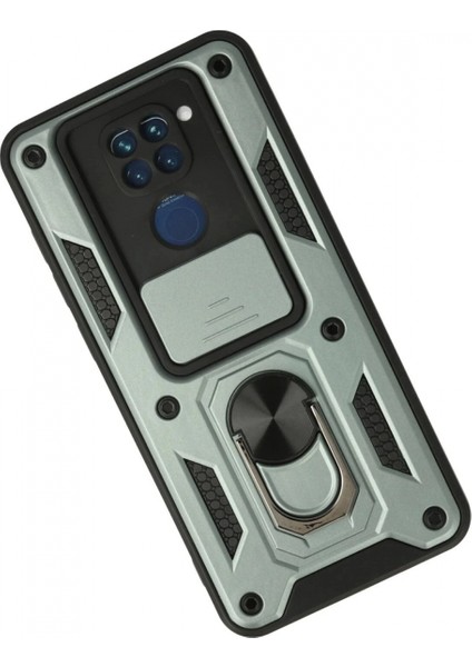 Xiaomi Redmi Note 9 Kılıf Pars Lens Yüzüklü Silikon - Yeşil fiyatları