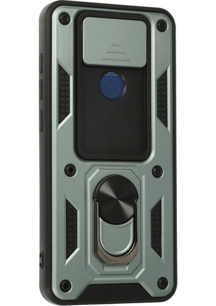 Xiaomi Redmi Note 9 Kılıf Pars Lens Yüzüklü Silikon - Yeşil modelleri