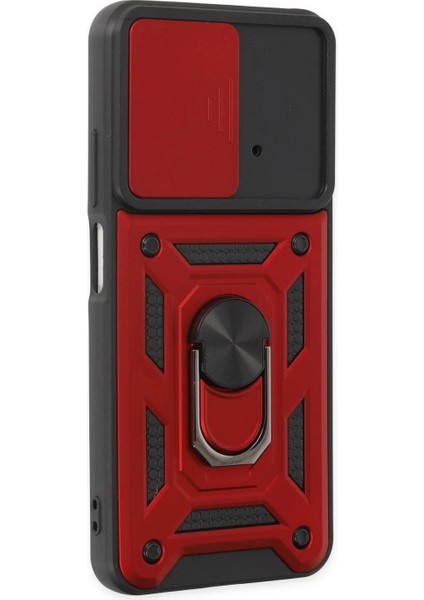 Xiaomi Poco M4 Pro 4g Kılıf Pars Lens Yüzüklü Silikon - Kırmızı fiyatları