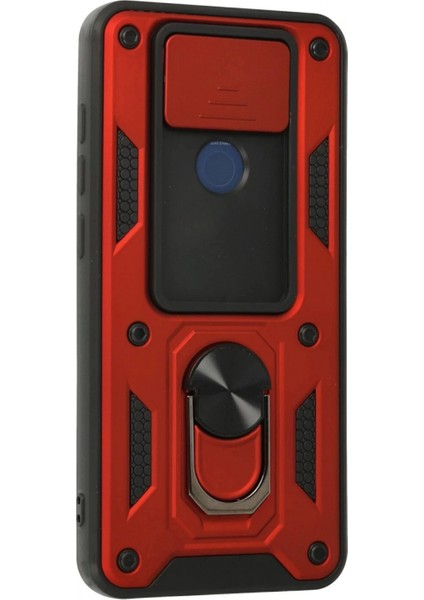 Xiaomi Redmi Note 9 Kılıf Pars Lens Yüzüklü Silikon - Kırmızı modelleri