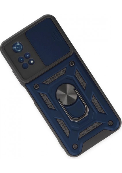 Xiaomi Poco M4 Pro 4g Kılıf Pars Lens Yüzüklü Silikon - Lacivert modelleri