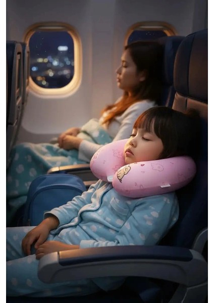 Maltese Lisanslı Hafızalı Sünger Boyun Yastığı - Pembe