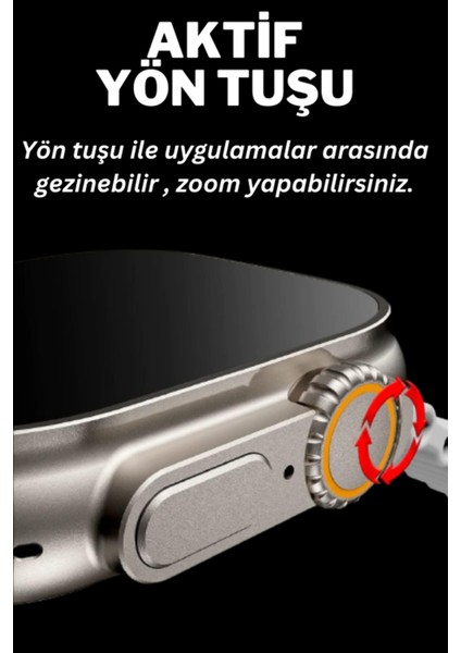 Tüm Telefonlara Uyumlu Akıllı Saat 49MM Metal Kasa Sesli Bildirim Siri Asistan modelleri