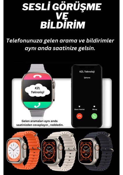 Tüm Telefonlara Uyumlu Akıllı Saat 49MM Metal Kasa Sesli Bildirim Siri Asistan fırsatları