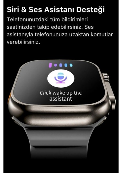 Tüm Telefonlara Uyumlu Akıllı Saat 49MM Metal Kasa Sesli Bildirim Siri Asistan indirimleri