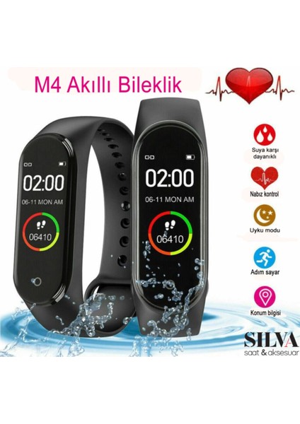 Siyah Akıllı Bileklik, Ios ve Android Uyumlu, Bildirim ve Spor Modu Özellikli fiyatları
