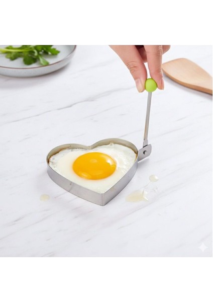 3 Şekilli Kalp, Yıldız, Yuvarlak Metal Omlet Kalıbı