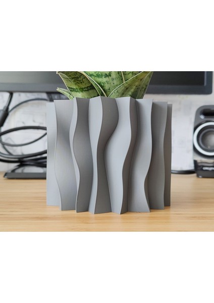 Yeni Dalgalı Bitki Pot ve Ekici - Vazo Modu Tasarımı (Sadece Plastik Aparattır!!!)