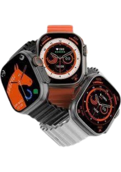 Gümüş Kasa 45MM Çok Renkli Akıllı Saat, Titreşimli ve Şık Tasarım modelleri
